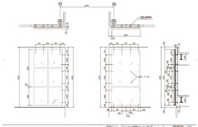 複合ビル施設内壁面  企業サイン工事